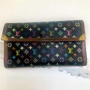 LV black Murikami long wallet